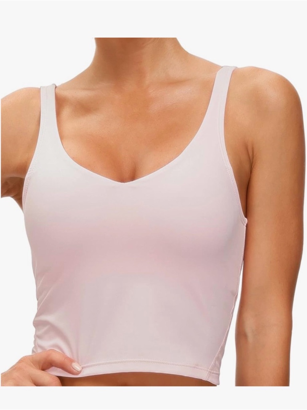 Light Pink Stretch Athletic Tank Top